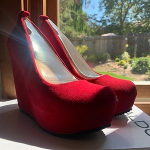 Cherry Red Aldo Wedge
